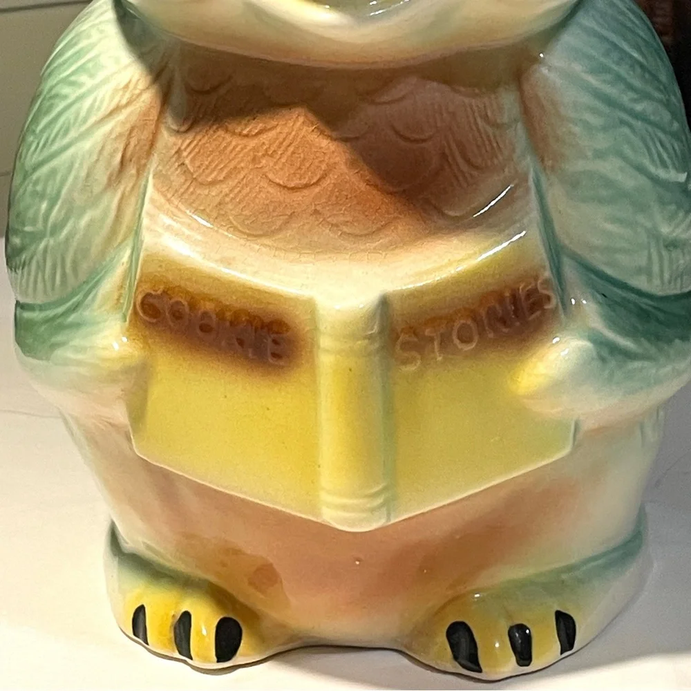 Vintage RRP "Hootie Owl" "Wise Bird" Ceramic Cookie Jar "Cookie Stories" Book - Picture 4 of 16
